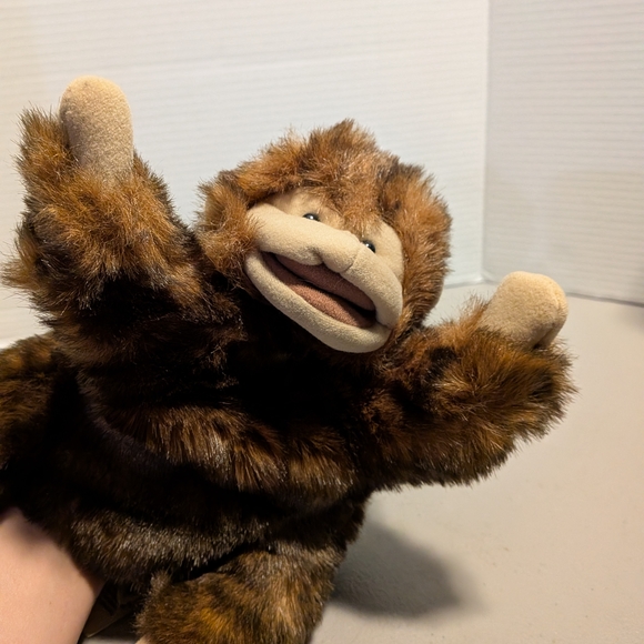 Plush Monkey Puppet Toy The Folkmanis Brown Plush Hand Puppet 10" Vintage - Picture 8 of 13